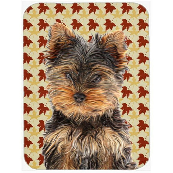 Fall Leaves Yorkie Puppy & Yorkshire Terrier Mouse Pad, Hot Pad or Trivet