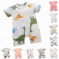 thumbnail image 4 of kpoplk Baby Boys Girl Farm Clothes Jumpsuit Short Sleeve One Piece Romper Casual Jumpsuit Summer Country Stuff Size 18-24 Months,Green, 4 of 4