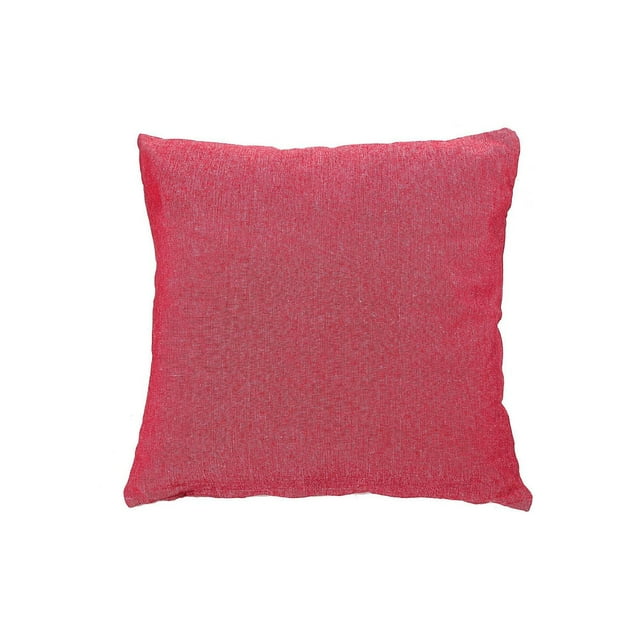 Coussin Chambray Avec Fermeture À Glissière (Rouge) - Ensemble De 2