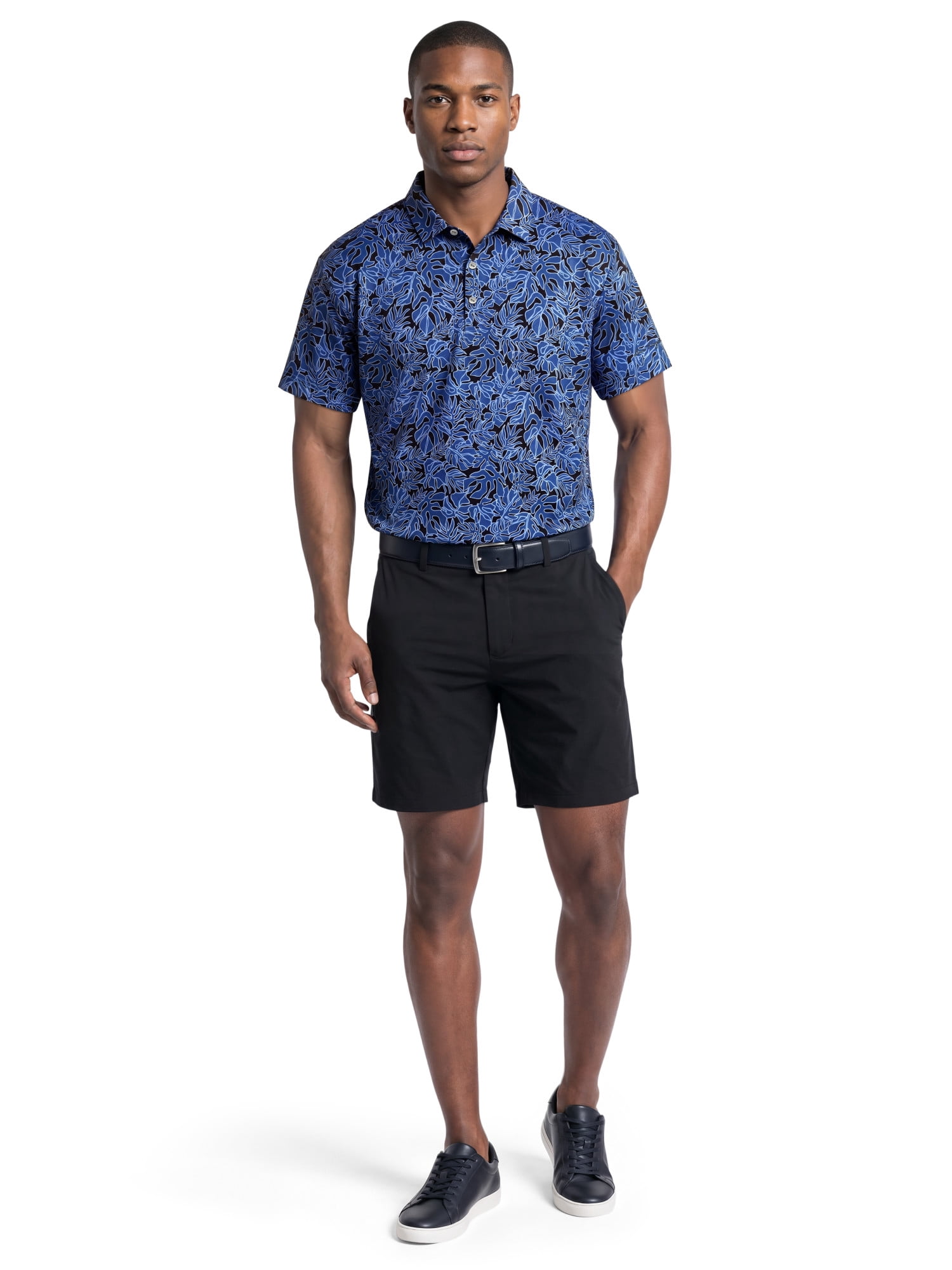 Ben Hogan Performance Men's & Big Men's Tropical Print Short Sleeve Polo Shirt, up to 5XB