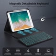 thumbnail image 2 of Magnetic Detachable Backlit Bluetooth Keyboard Smart Folio with Pencil Holder Compatible with iPad 9.7" 5th/6th Gen 2017/2018, iPad Air 1/2，Black, 2 of 7