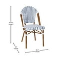 thumbnail image 6 of BizChair Indoor/Outdoor Commercial Bistro 31.5" Table, White and Navy PE Rattan, Glass Top with 2 Stack Chairs - Natural Frame, 6 of 10