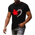 thumbnail image 4 of Vmvidoty Men Casual Round Neck Printing Pullover Fitness Sports Shorts Sleeves T Shirt Blouse Independence Day Black L, 4 of 7