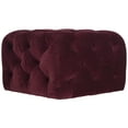 thumbnail image 2 of SAFAVIEH Kenan Modern Glam Solid Tufted Ottoman, Bordeaux, 2 of 5