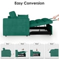 thumbnail image 3 of ShiKeyi 3 in 1 Convertible Sleeper Futon Sofa Bed, 55" Pull Out Sofa Bed with Storage Pocket/Side Pocket/2 Pillows for Living Room, Green, 3 of 6
