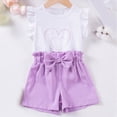 thumbnail image 6 of NOLDARES Toddler Baby Girl Outfits Summer Clothes Infant Spring Sleeveless Shirt Tops Cute Shorts Set(Purple,6-12 Months), 6 of 6
