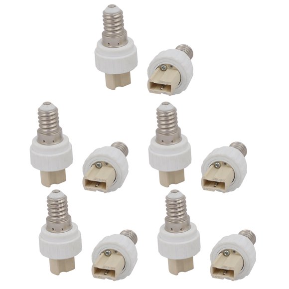 Unique Bargains 10pcs E14 to G9 Extender Adapter Converter Lamp Bulb Socket Holder White