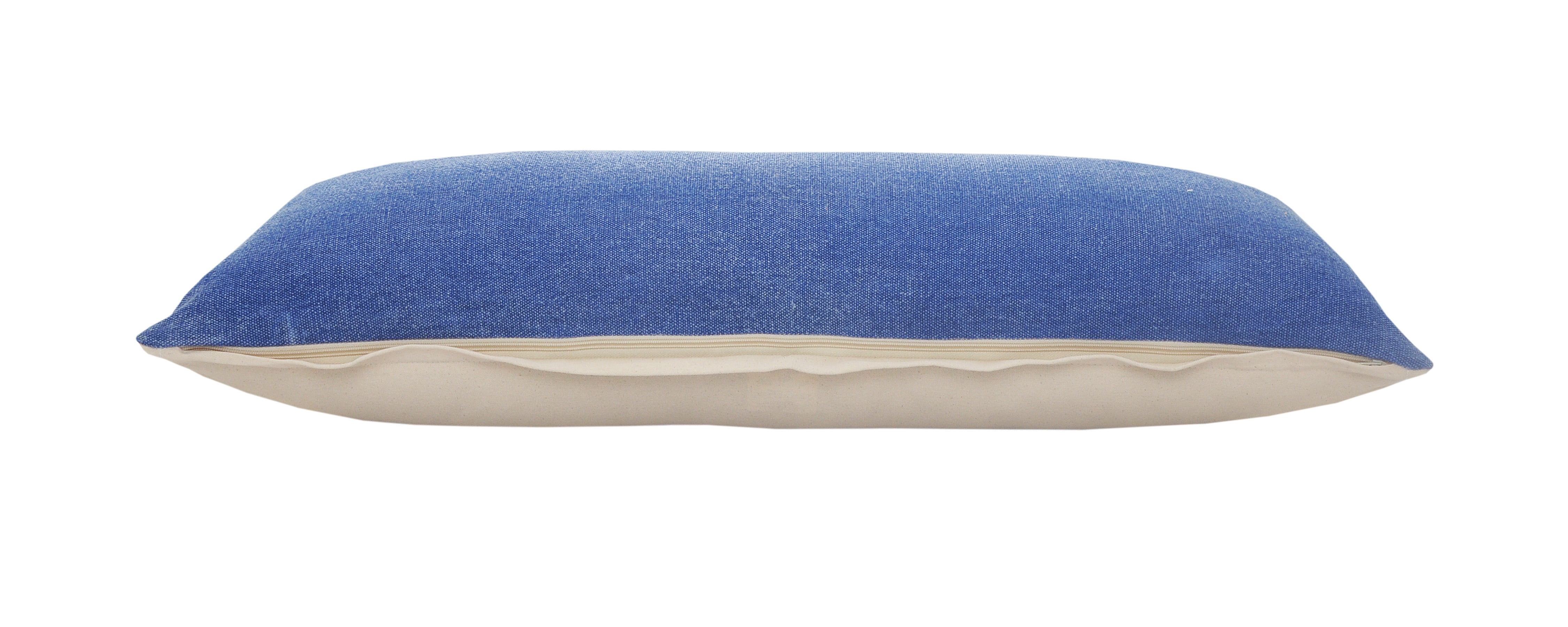 Ox Bay Tatum 14" x 36" Blue Solid Cotton Adult Decorative Throw Pillow
