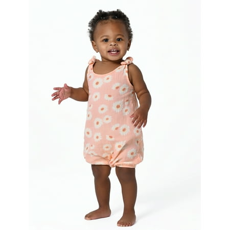 

Modern Moments by Gerber Baby Girl Gauze Romper Sizes 0/3M-24M