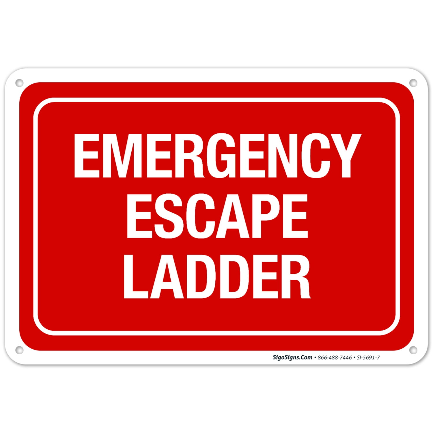 Emergency Escape LAdder Sign, Fire Safety Sign, - Walmart.com