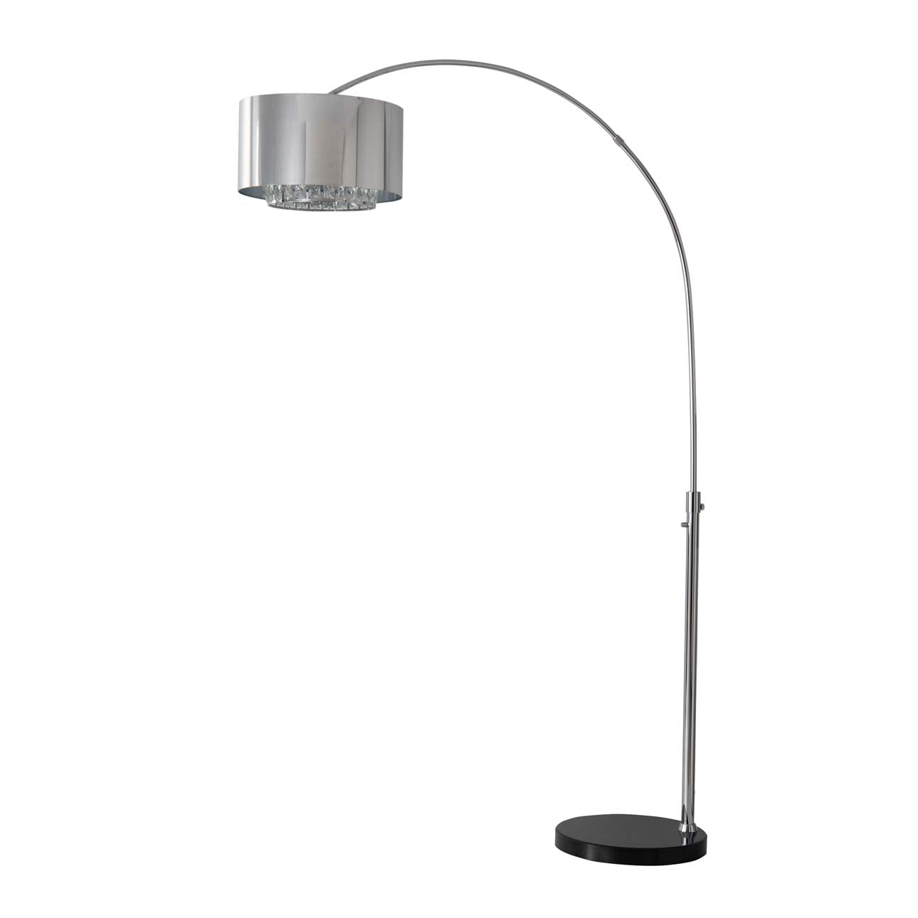 Marilyn 1 Light Arc Floor Lamp - 94 Chrome Mylar Crystal shade
