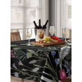 thumbnail image 6 of Spring Floral Table Cloth, Black Farmhouse Botanical Watercolor Waterproof Tablecloth for Rectangle Tables, Reusable Washable Fabric Table Cover for Restaurant Kitchen Dining Tables 52"x70", 6 of 6