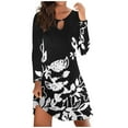 thumbnail image 2 of Dyegold for Women Casual Summer Fall Fashion 2023 - Beach Dresses for Women Casual Long Sleeve Sundress Knee Length Midi Dress Boho Floral Vacation Tank Dress Clearance Sale Cyber_Monday Deals, 2 of 5