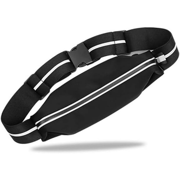 Slim Adjustable Running Belt Waist Pack, Reflective Runners Belt Jogging Pocket Belt,Waist Pack Bag for Hiking Cycling Workout,Holds All iPhone Models,Grey