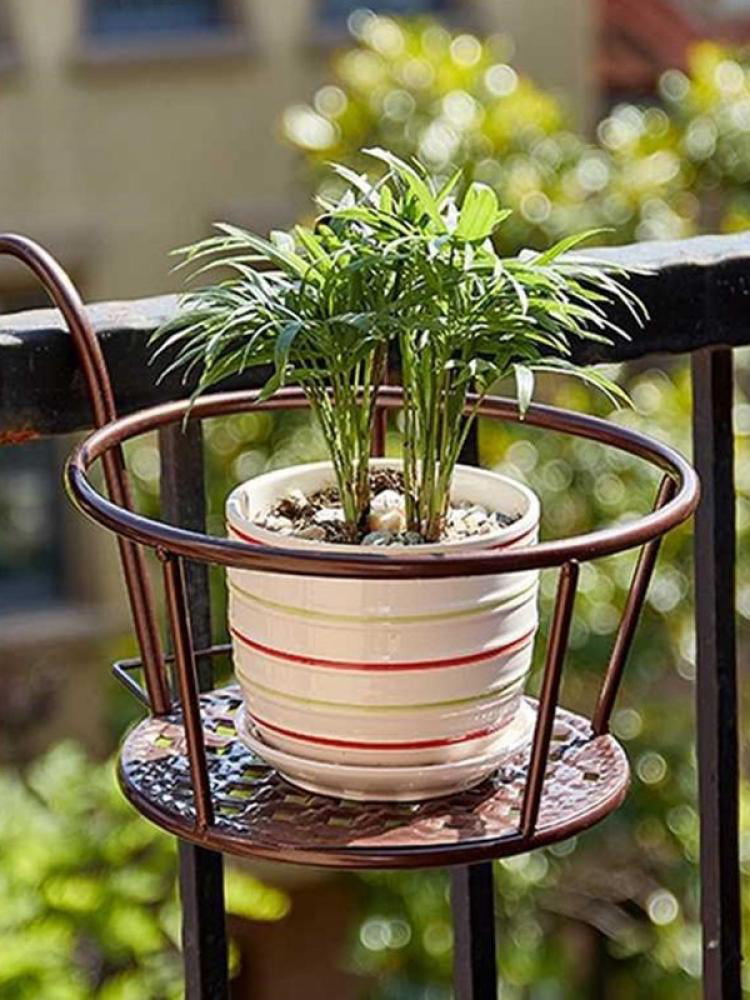 Oval Metal Plant Flower Pot Fence Balcony Garden Hanging Planter Home Decor D7G8 