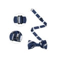 thumbnail image 3 of INSPIRE CHIC Men's Stripes Tie Set Self-Tied Necktie Pre-Tied Bow Ties Pocket Square Sets for Formal Blue Gray Stripe, 3 of 6