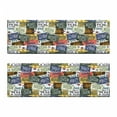 thumbnail image 2 of Vintage Bench Cushion Set of 2, Original Retro Style License Plates Personalized Creative Travel Vacation, Standard Size Foam Pad and Decorative Cover, Green Blue Yellow, by Ambesonne, 2 of 4