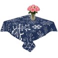 thumbnail image 2 of Navy Blue Snowflake Christmas Table Cloth Waterproof Tablecloths, Xmas Snowflake Tablecloth Dining Table Cover for Kitchen Party Tabletop Outdoor, Square Tablecloth 54x54 Inch, 2 of 9
