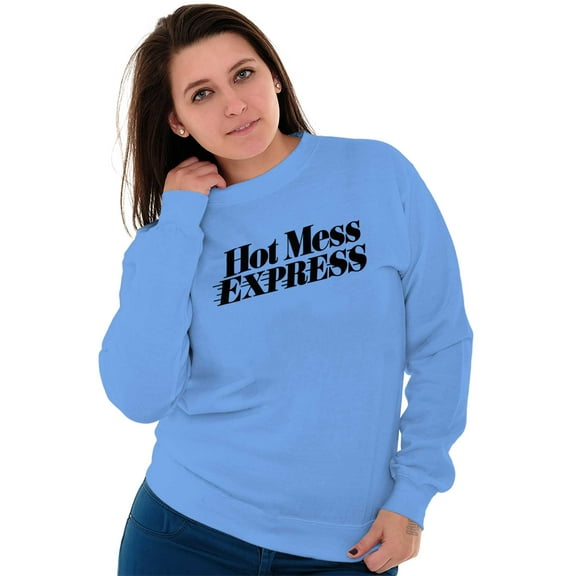 Hot Mess Express Rebel Girly Messy Women Plus Size Crewneck Sweatshirt Brisco Brands 2X