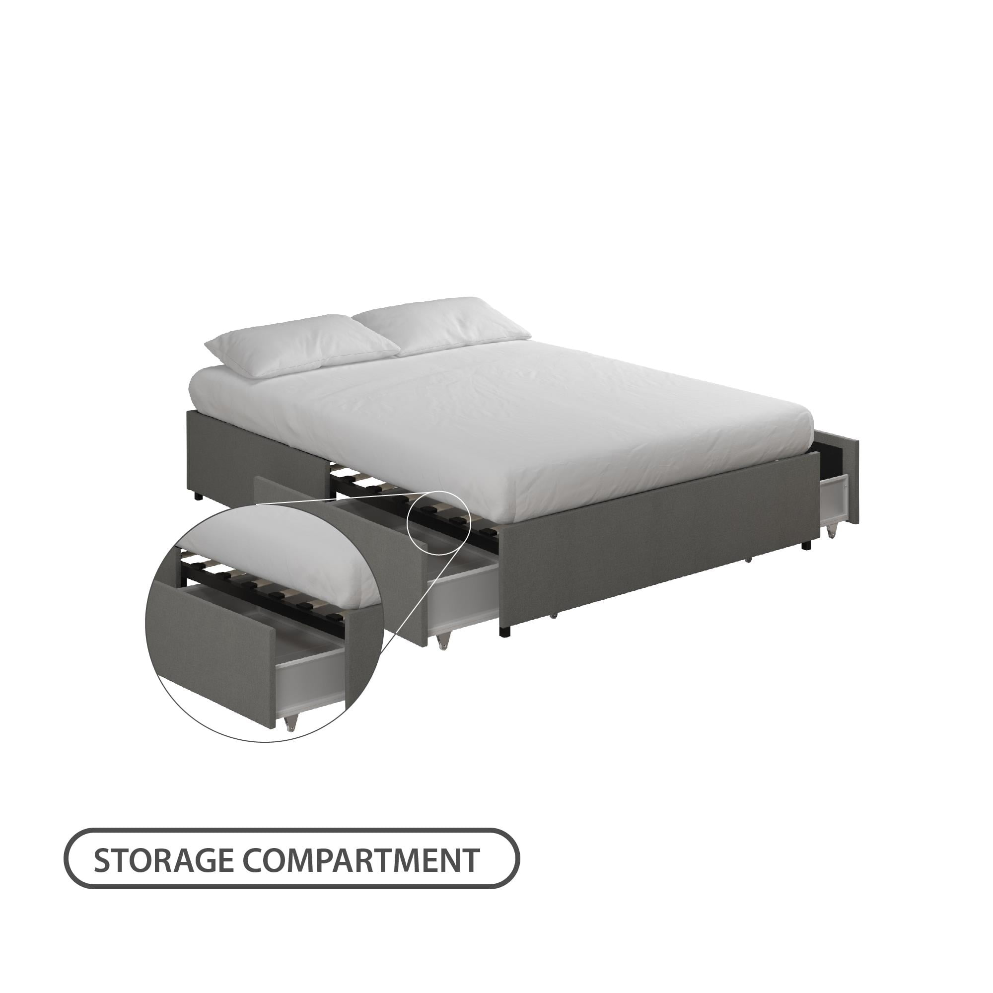 Realrooms Alden Classic Upholstered Storage Platform Bed Full Queen King Twin Gray