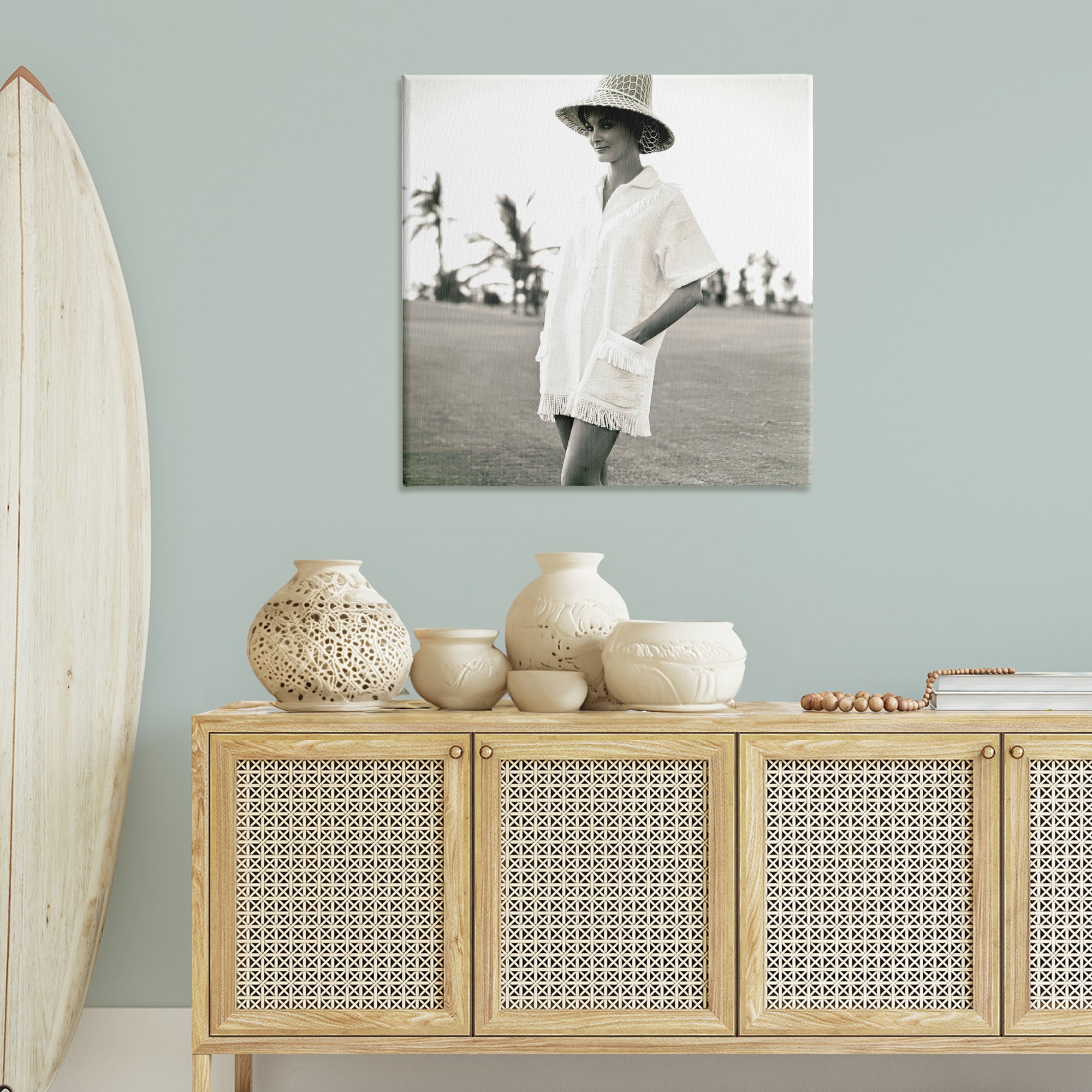 Stupell Industries Beach Beauty in Sepia People Photography Wrapped Canvas Art Print Wall Art, 36 x 36