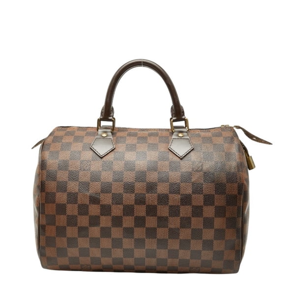 Pre-Owned Louis Vuitton Damier Speedy 30 Handbag/Mini Boston Bag N41531 Ebene Brown Leather...