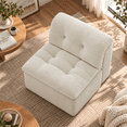 thumbnail image 4 of MEIGUGAO Armless Chenille Bean Bag Chair, 31.5-Inch,Beige, 4 of 7