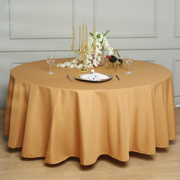 Efavormart 120" Round Polyester Tablecloth for Kitchen Dining Catering