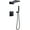 Matte Black, variant on Three Functions Thermostatic Shower System, Dual-function Rainfall Shower Head with Handheld Sprayer