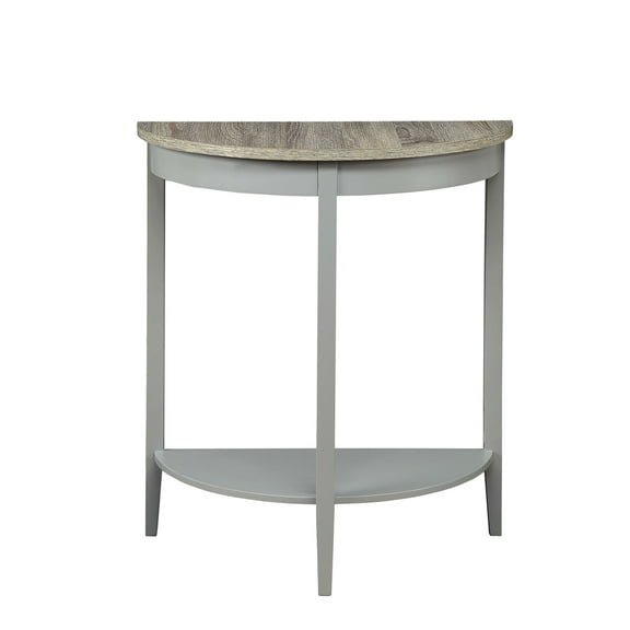 26" Half Moon Console Table 2-Tier Small Entryway Table Semi Circle Sofa Table