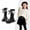 Black, variant on Bnwani Girls Boots Mid-Calf Fleece Lined Velvet Lace Bow Boots 4-11 Years