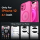 thumbnail image 2 of Funda magnética TOCOL 3 en 1 para iPhone 12 de 6.1 pulgadas, rosa intenso, 2 of 6