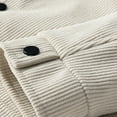thumbnail image 6 of Corduroy Jacket for Men Button Down Vintage Long Sleeve Fall Western Shacket Beige XXL, 6 of 8