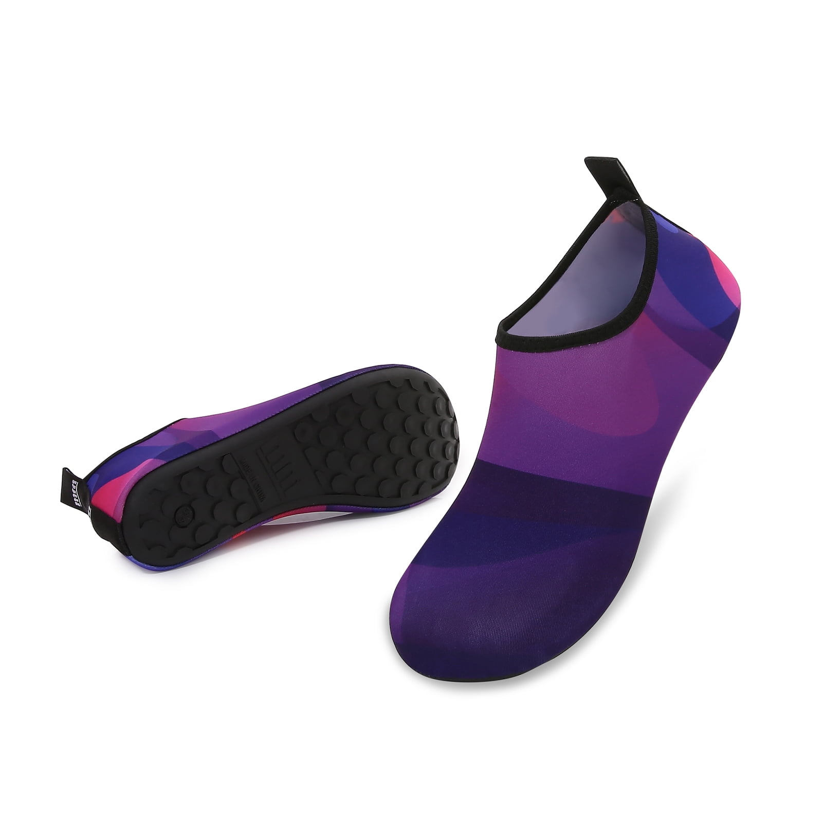 Men and Women a Slip On Barefoot Quick-Dry Beach Aqua Yoga Water Shoes (Layer/Purple, 13-14 Women/10.5-11 Men)
