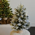 thumbnail image 4 of White Small Spruce Christmas Tree, Artificial Christmas Tree with Pot Pine Cones Snow-Covered For Desks Office Desks And Home Christmas Decorations 24IN, 4 of 7