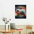 thumbnail image 2 of Graffiti Framed Canvas Wall Art Set, Gamer Room Wall Decor, Black Video Game Theme Wall Painting, Colorful Gaming Controller Art Prints for Living Room, Boys Bedroom, 2 of 4
