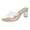 Blue, variant on Ladies Fashion Summer Sransparent PVC Open Toe Thick High Heeled Sandals Clear Open Toe Heels Sandals Transparent Strap Stiletto High Heels Slip on Mules for Women
