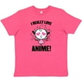 thumbnail image 3 of Inktastic I Really Love Anime with Cute Anime Cat and Hearts Youth T-Shirt, 3 of 5