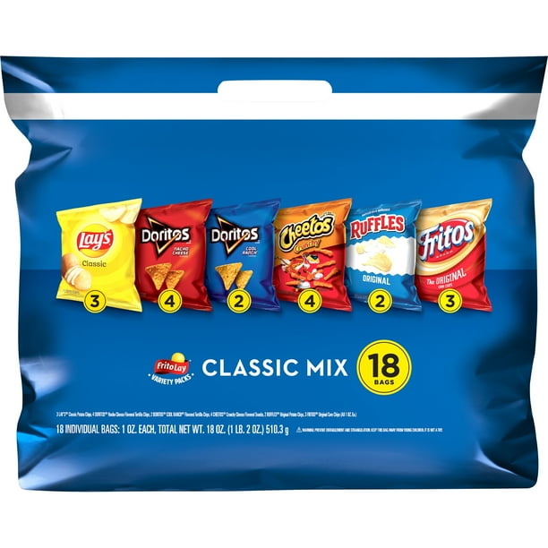 FritoLay Classic Mix Variety Pack, 18 Count