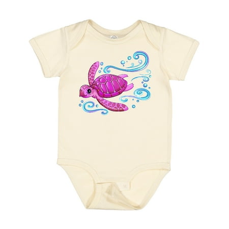 

Inktastic Cute Pink Sea Turtle Boys or Girls Baby Bodysuit