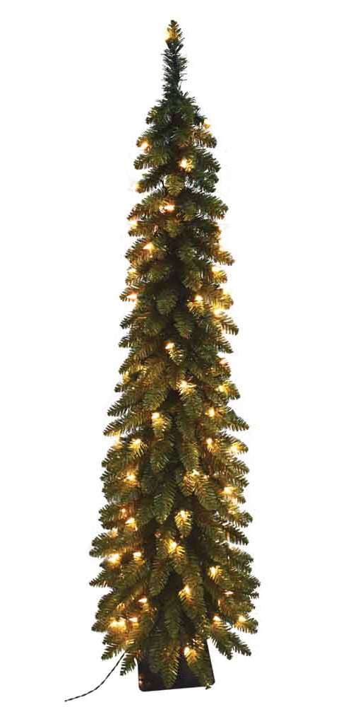 84" Green Pencil Slim Christmas Tree with 200 White Lights