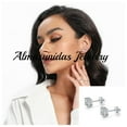 thumbnail image 3 of 1/2 Ct Diamond Stud Earrings 14k White Gold Finish Sterling 925 Silver Unisex Stud Earrings, 3 of 9