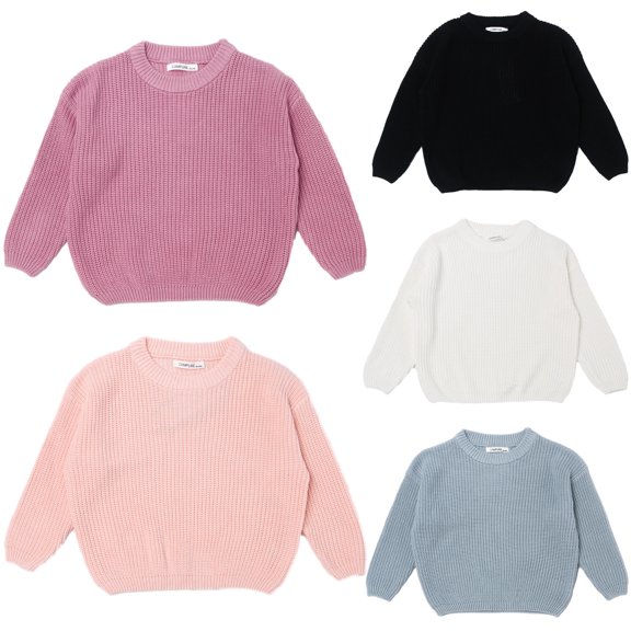 safuny Boys Girls Spring Lined Sweatshirts Solid Color Casual Playwear Tops Toddler Baby Long Sleeve Shirts Clearance Black 3Y