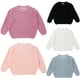 thumbnail image 4 of Suéter Para Niños, Bebé, Niña, Niño, Suéter De Punto De Gran Tamaño, Suéter De Cuello Redondo, Sudadera, Blusa De Manga Larga Cálida Sólida, Blusa Blanca Odeerbi LM103-4091, 4 of 4