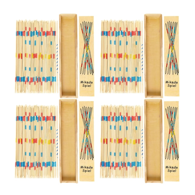 SHISUYAN Wooden Pick Up Sticks Game for Parrot Assorted Color Safe Materials Promotes Cognitive Skills 4 Boxes
