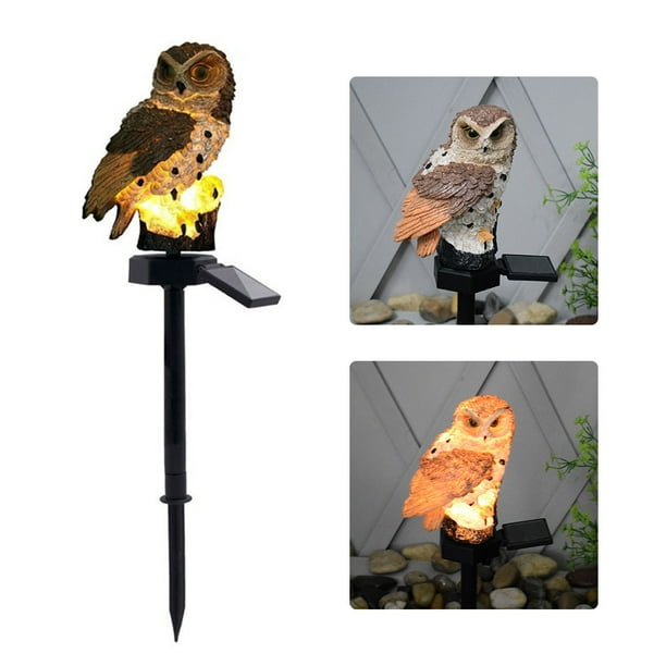 Luces LED para jardín Luces solares nocturnas Forma de búho Lámpara LED solar para exteriores, decor Abody Camello