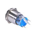 thumbnail image 2 of Botón de auto-bloqueo, 19mm 12V LED a prueba de agua inoxidable autoblocante de enclavamiento interruptor de botón con./desc. Botón de pestillo interruptor 1NO1NC(Azul) EOTVIA NO, 2 of 3