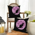 thumbnail image 3 of DaShan Halloween Pillow Cover 20x20 Set of 2,Black Cat Bat Decorative Pillow Cases Couch Cushion for Bedroom Home Decor, 3 of 6
