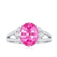 thumbnail image 4 of Rosec Jewels Lab Grown Pink Sapphire Oval Engagement Ring - 4 Carat - AAAA Grade - Sapphire Diamond Ring with Split Shank, 925 Sterling Silver, US 4.00, 4 of 8