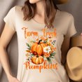 thumbnail image 4 of Farm Fresh Pumpkins T-Shirt | Floral Pumpkin Fall Tee | Rustic Autumn Harvest Top, Heliconia, Size XL, 4 of 6